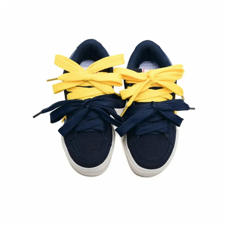 ABCIO Skateboard Shoes Unisex Low Top Navy Blue Yellow Shoelace/Denim Blue Red Shoelace/Black White Red Shoelace/Navy Blue Yellow Blue Double Shoelace-18