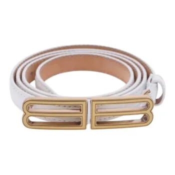 Balenciaga Leather Belts Unisex White 