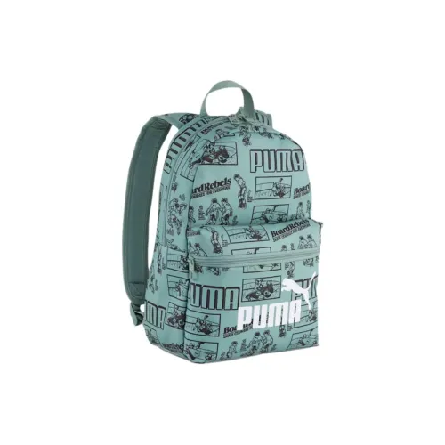 PUMA PhaseAOP Recycled Material Backpack Trumpets Kids' Green Moon