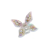Pink Mermaid-Rhinestone Butterfly Claw Clip (Trumpets)