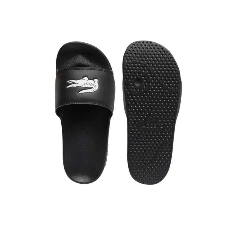 LACOSTE Serve Abrasion Resistant Slide Slippers Women's Black-3