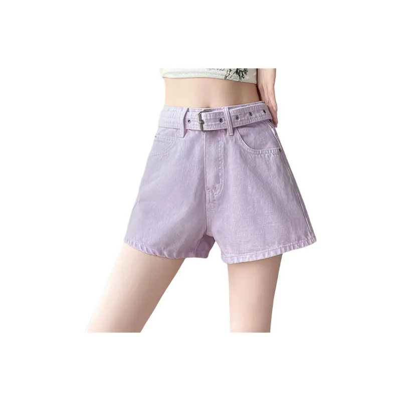 Garbege Denim Shorts Women's Purple-0