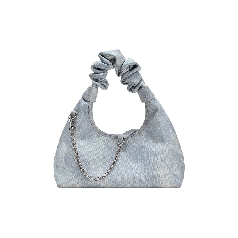 TOUTOU Synthetic Leather Handbag Regular Women's Denim Blue-6
