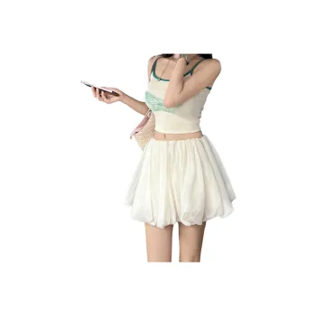 Wen Shan Casual Short Skirts Women's Ecru