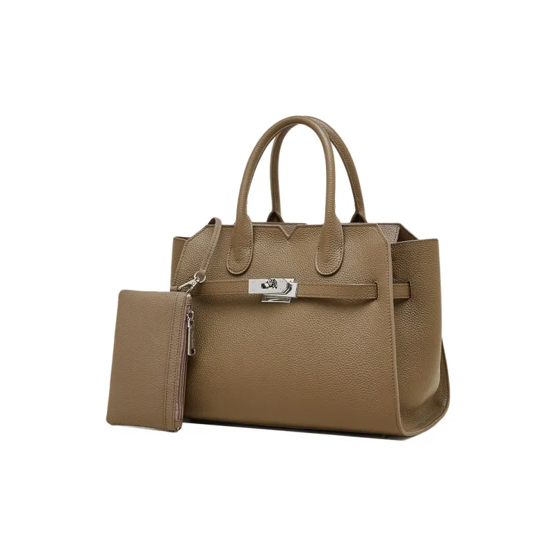 PIERRE CARDIN Cow Leather Shoulder Bag, Handbag Tubas Women's Black/Elephant Grey/Beige-8
