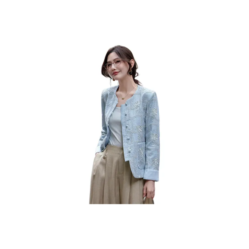 TERRE BLEUE Cropped Coat Women's-5