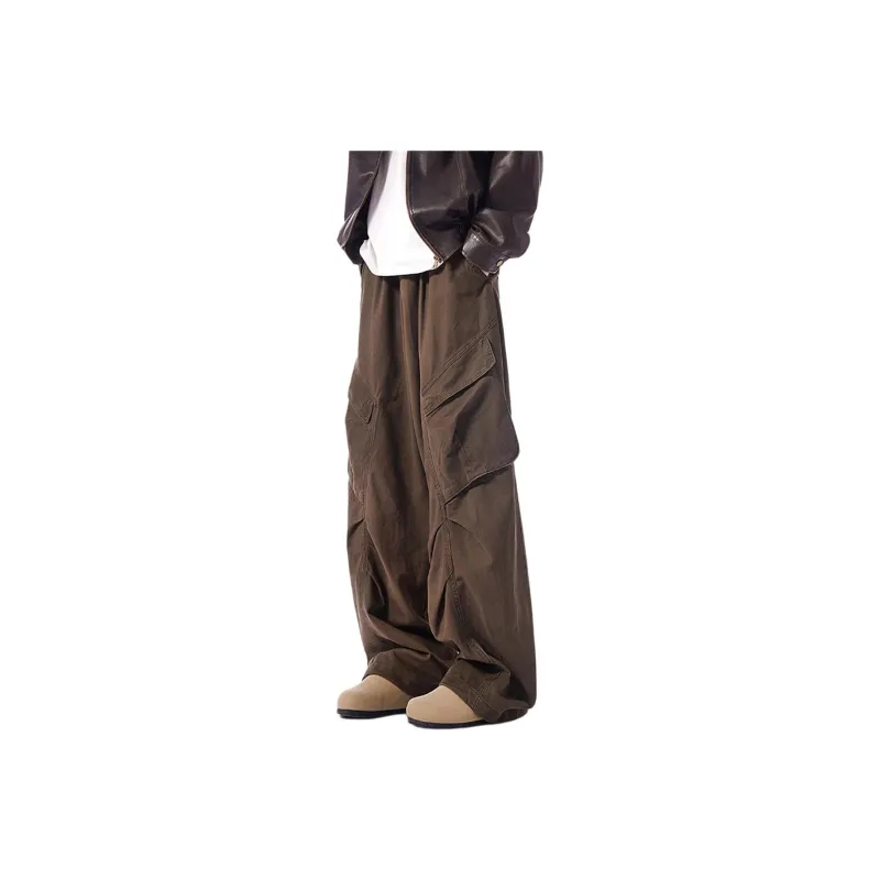 HKRXEC Cargo Pants Men Brown-4