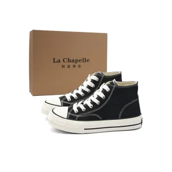 La Chapelle Abrasion Resistant High Top Canvas Shoes Women's Black
