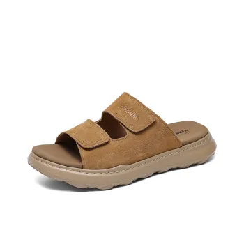 TEMPUR Slip Resistant Slide Slippers Men's Wheat Grain Brown