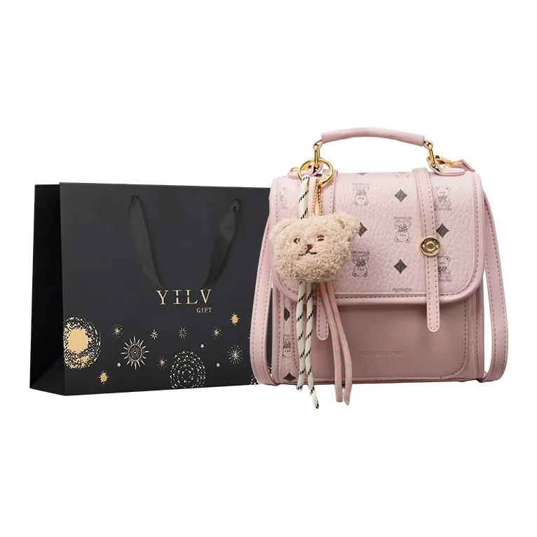 Yi Brigade PU Backpack Regular Women's Black/Ecru/Pink/Coffee-8