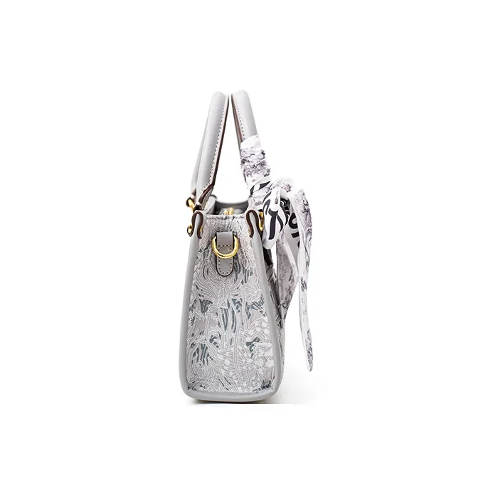 Vigno Synthetic Leather Handbag, One Shoulder, Crossbody Bag Regular Women's Gray-4