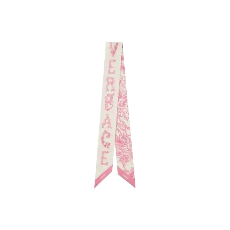 VERSACE Underwater Barocco Silk Scarf Tie-0