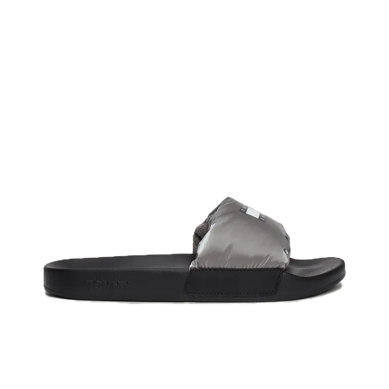Tommy Hilfiger Slide Slippers Women's Silver Gray-1