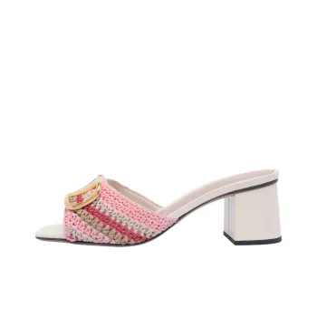 Valentino Slip Resistant Slide Slippers 6cm Women's Pink