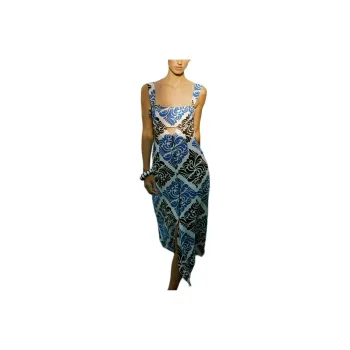 ZARA Slip Dresses Women's Nude/Blue