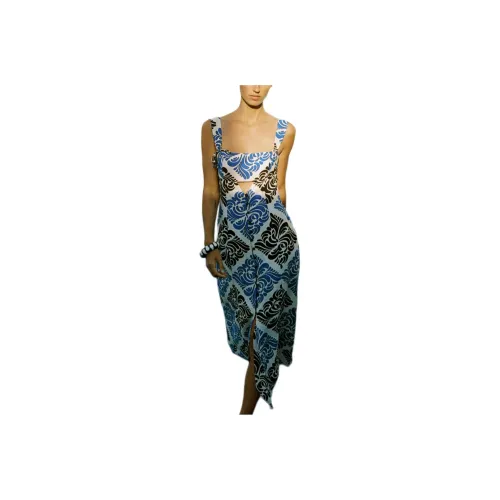 ZARA Slip Dresses Women's Nude/Blue
