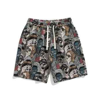FORIDER Casual Shorts Unisex Embroidered Person
