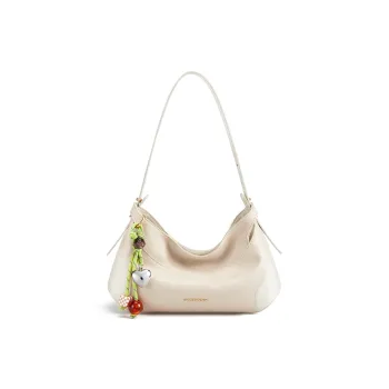 CNOLES Synthetic Leather HOBO Bag Crossbody Bag Shoulder Bag Women's Cream