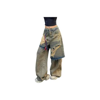 KIRHNE Jeans Unisex Yellow Mud