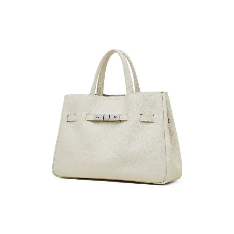 PIERRE CARDIN Cow Leather Shoulder Bag, Handbag Tubas Women's Black/Beige/Elephant Gray-7