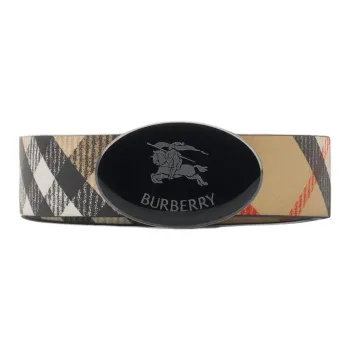 Burberry Calfskin, Polyurethane, Polyester, Cotton Leather Belts Men's Brown 3CM