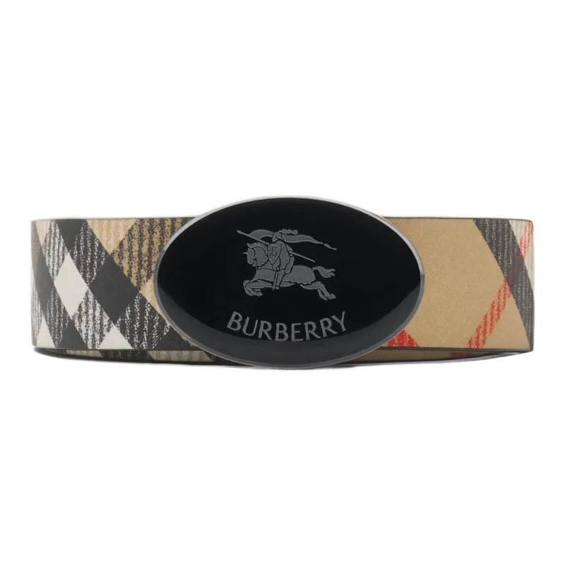 Burberry Calfskin, Polyurethane, Polyester, Cotton Leather Belts Men's Brown 3CM-0