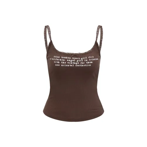 Ariseism Letter Tank Top Women's Summer Slim Fit Inner Outerwear Top Camisole Women's