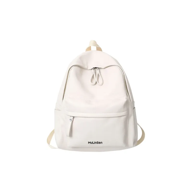 Mulinsen Polyester With PU Backpack And Laptop Bag Regular Unisex White/Black/Ecru/Gray-3
