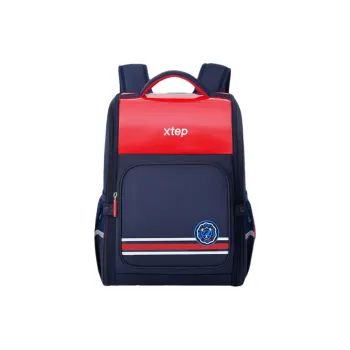 XTEP PU Student Bag Dark Blue Red
