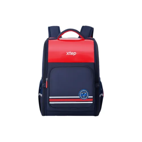 XTEP PU Student Bag Dark Blue Red