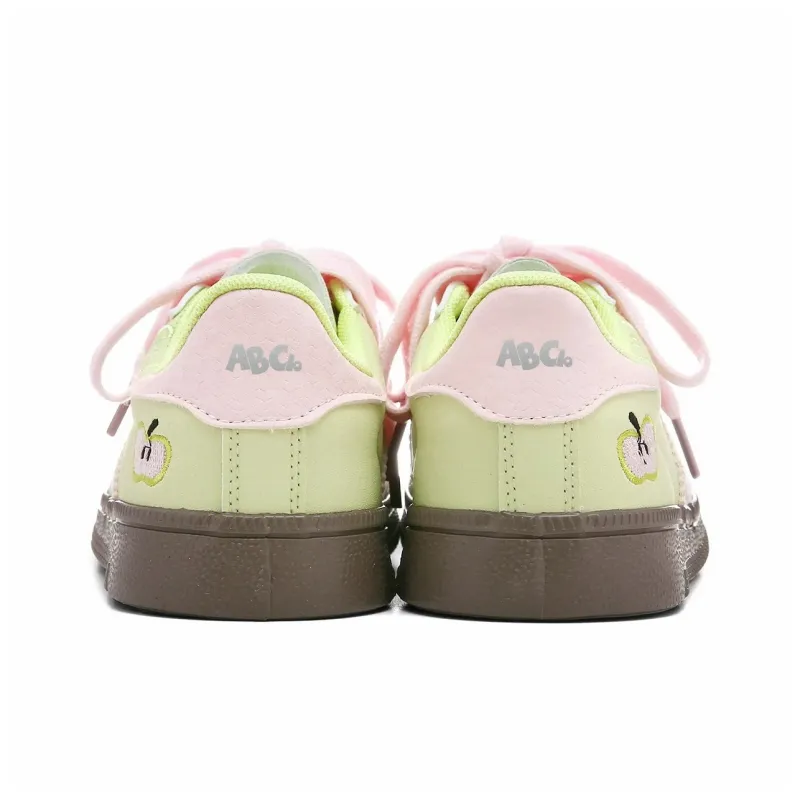 ABCIO Skateboard Shoes Women's Low Top Red Apple/White Red/Green Apple-14