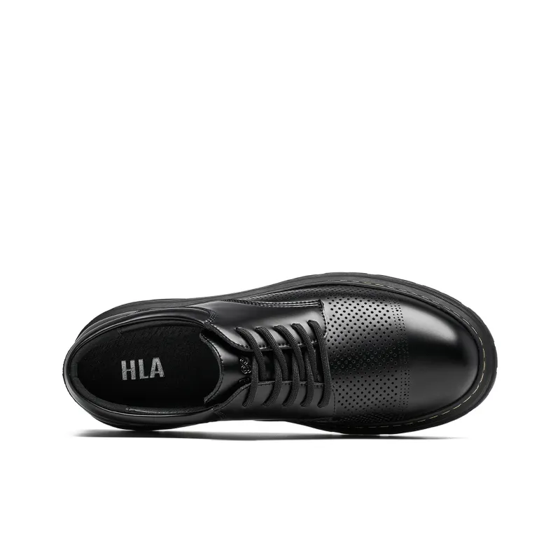 HLA Men's Casual Shoes Men Low Top Black-2