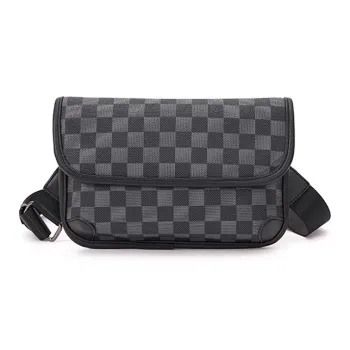 Old Man's Head Synthetic Leather Shoulder Bag, Crossbody Bag Men's Black