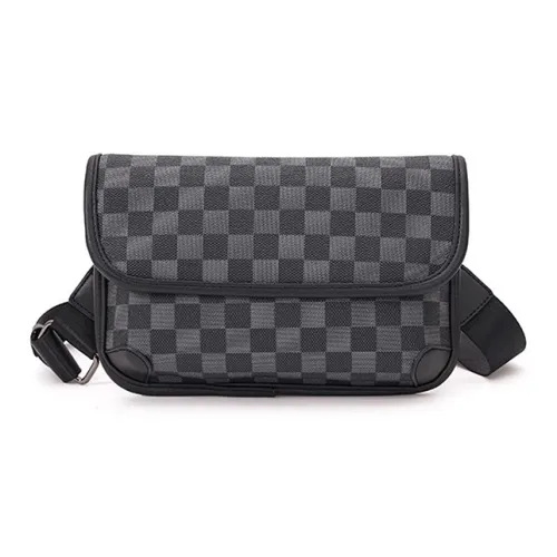 Old Man's Head Synthetic Leather Shoulder Bag, Crossbody Bag Men's Black