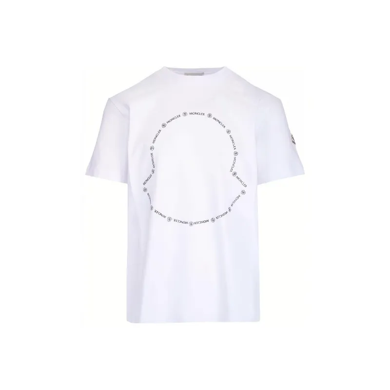 Moncler 22SS Logo Print Short Sleeve T-shirt White-0