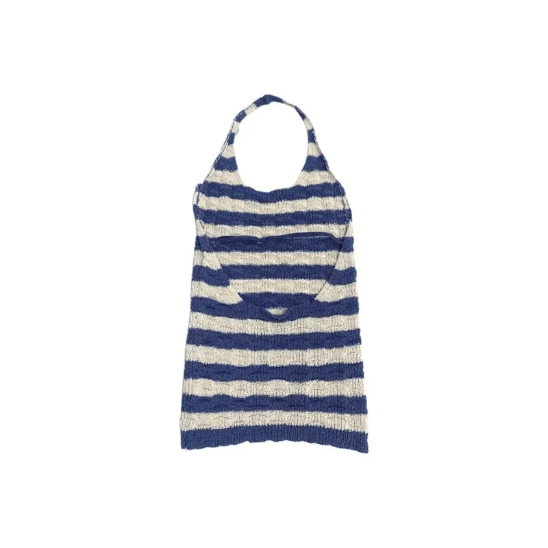 QYPRF Camisoles Women's Blue White Stripes-1