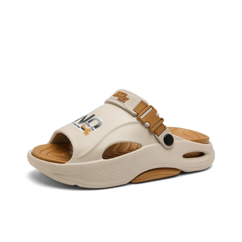 FCMM Beach Sandals Men Black Orange/Khaki/White Blue/Matcha Green-4