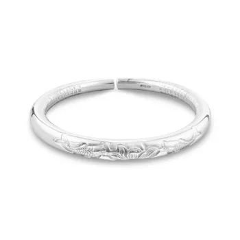 YUOFFICIAL 999 Fine Silver Bangles Unisex