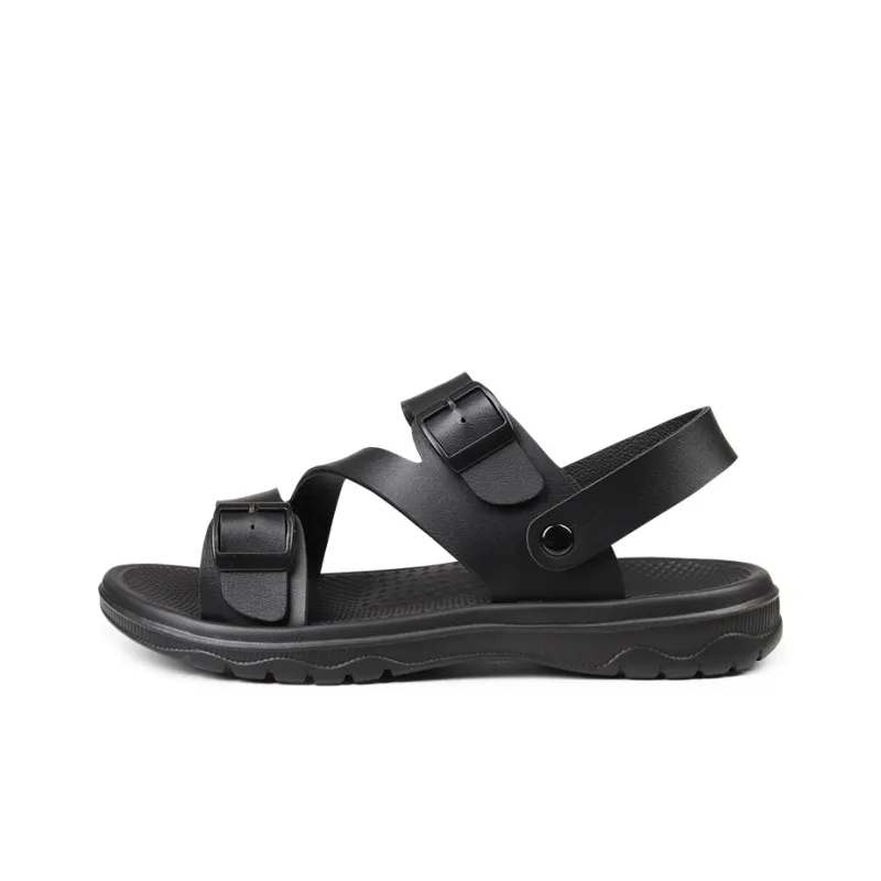 MIIOW Beach Sandals Men Black/Brown-0