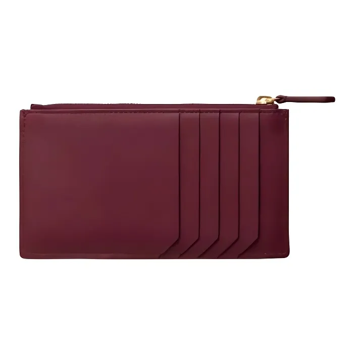 CARTIER GUIRLANDE Cow Leather Card Holder Women's Burgundy-1
