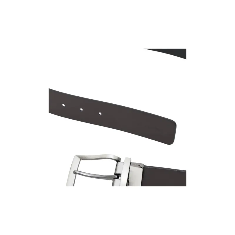 ARMANI EXCHANGEAE Recycled Leather, Split Cow Leather, Polyurethane Leather Belts Men's Black 3.5CM-1