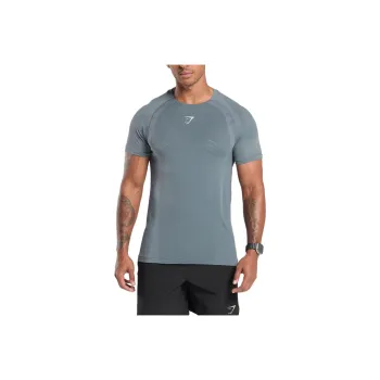 GYMSHARK Apex Seamless T Shirt Men's Iron Blue/Cool Blue