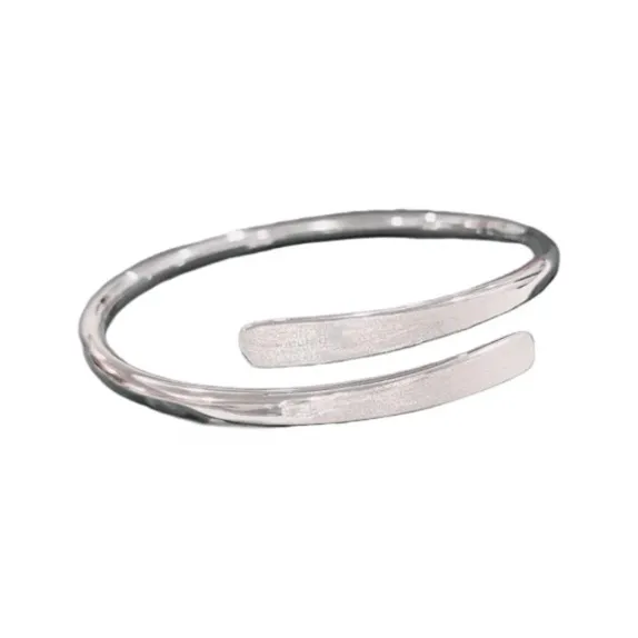 Old Qingyun Silver Building 999 Fine Silver Bangles Unisex-0