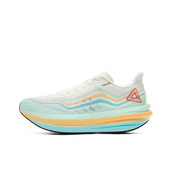 PEAK Cushioning Rebound Abrasion Resistant Breathable Slip Resistant Low Top Running Shoes Men's White Orange Green