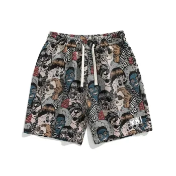 FORIDER Casual Shorts Unisex Embroidered Person