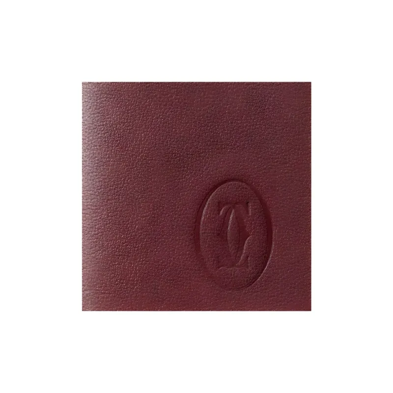CARTIER Cow Leather Wallet Women's Burgundy-1