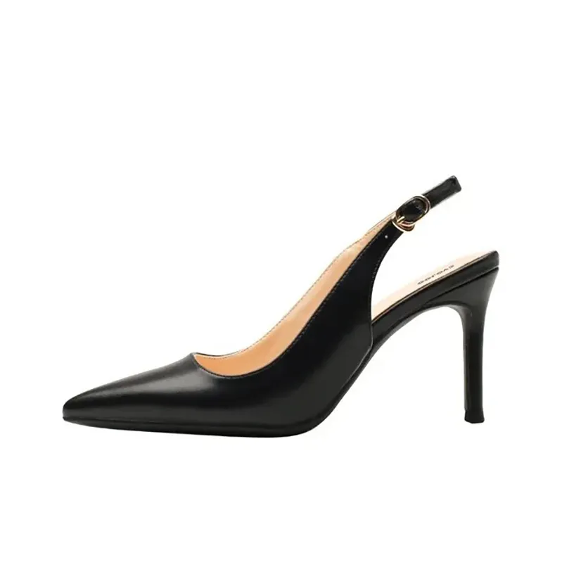 CVOJOO Slim Heel High Heels Women's Black-1