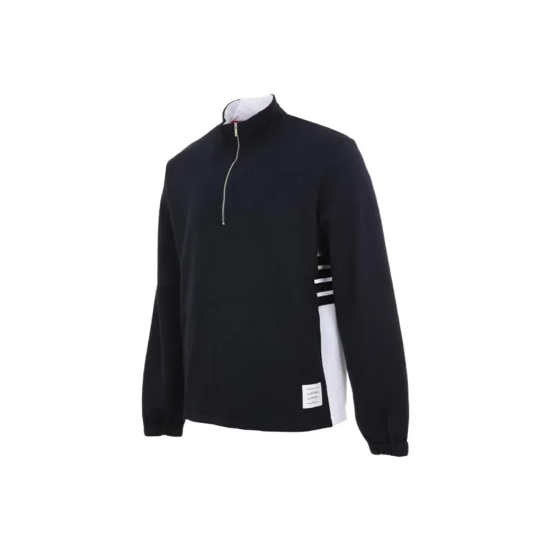 THOM BROWNE Classic 4 Bar Half Zip Sweatshirt-2