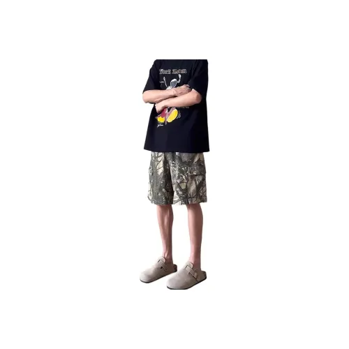 DUATOGE Denim Shorts Men Camouflage 