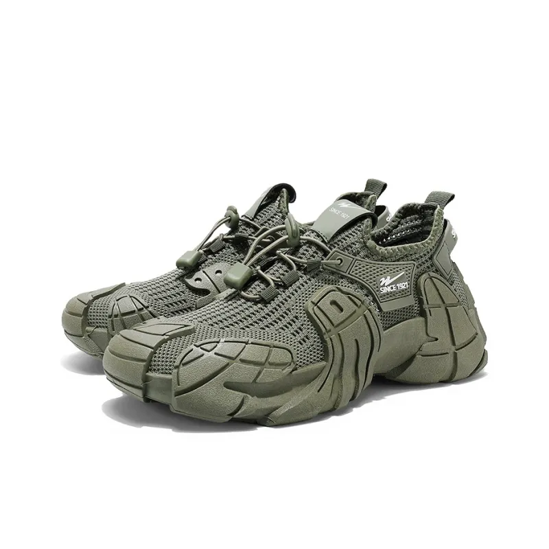 Binary Abrasion Resistant Slip Resistant Low Top Casual Shoes Men's Green-3